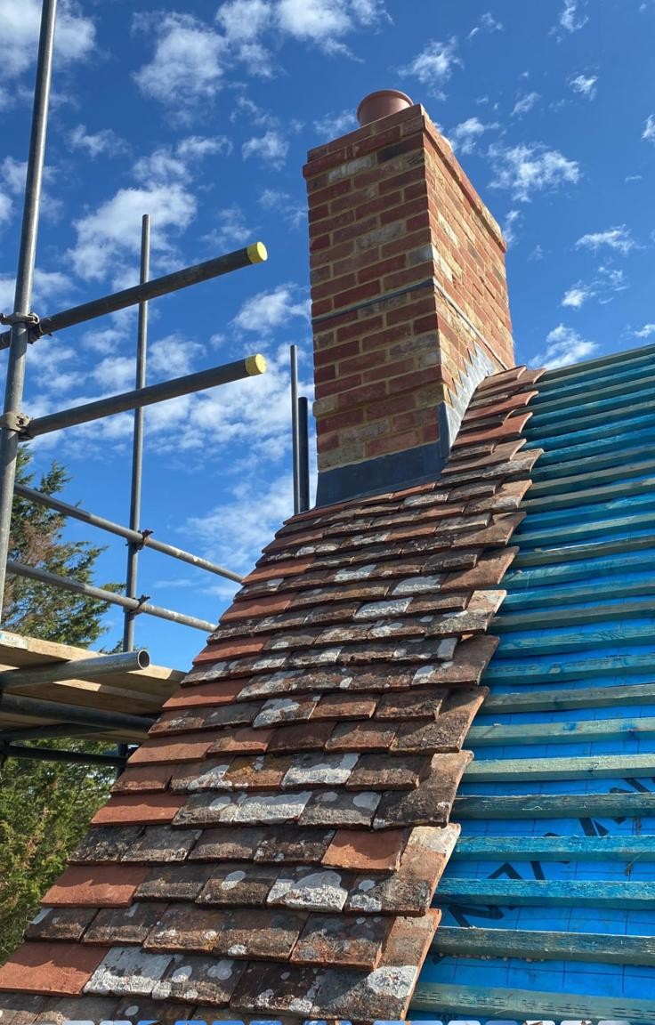 Chimney stack rebuild with new brickwork
